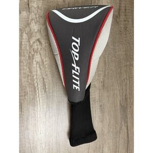 Top Flite Driver Head Cover‎ Golf Club Cover Gray Red White Sock Style Pullover